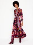 Boden Alba Cord Maxi Dress, Navy/Cosmic Meadow