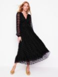 Boden Christina Polka Dot Tulle Midi Dress, Black