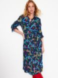 Boden Kate Midi Shirt Dress, Navy/Multi