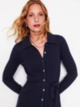 Boden Rachel Wool Blend Knitted Shirt Dress, Navy