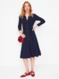 Boden Rachel Wool Blend Knitted Shirt Dress, Navy