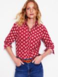 Boden Sienna Damask Corduroy Shirt, Red/White