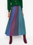 Boden Print Knife Pleat Midi Skirt, Multi