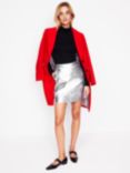 Boden Metallic Mini Skirt, Silver