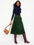 Boden Petra Cord Midi Skirt, Winter Green