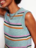 Boden Edie Fair Isle Wool Blend Tank Top, Blue/Multi