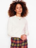 Boden Imi Scalloped Wool Blend Jumper, Ivory