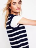 Boden Olivia Stripe Merino Wool Tank Top, Navy/Ivory