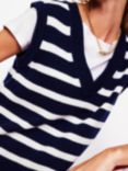 Boden Olivia Stripe Merino Wool Tank Top, Navy/Ivory