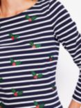 Boden Ella Stripe Long Sleeve T-Shirt, Navy/Multi