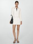 Mango Pattie Textured Jacket, Light Beige