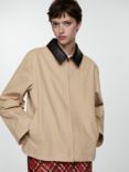 Mango Sheila Contrast Collar Jacket, Beige