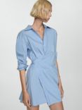 Mango Crusi Stripe Wrap Shirt Dress, Blue/Multi