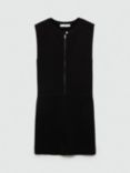 Mango Jackie Zip Knit Mini Dress, Black