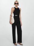 Mango Sleeveless Belted Jumpsuit