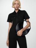 Mango Romo Pocket Jumpsuit, Black