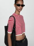 Mango Grumete Stripe Crop Knit Top