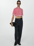 Mango Grumete Stripe Crop Knit Top