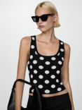 Mango Dali Spot Knit Top, Black/Multi