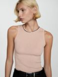 Mango Lula Knit Top, Pastel Pink