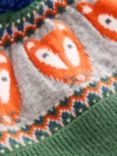 Mini Boden Fair Isle Beanie Hat, Ivy Green Fox