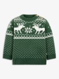 The Little Tailor Baby Fair Isle Cotton Jumper, Green