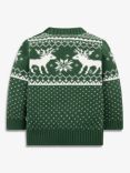 The Little Tailor Baby Fair Isle Cotton Jumper, Green