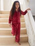 The Little Tailor Kids' Velour Pyjama Set, Red