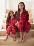 The Little Tailor Kids' Velour Pyjama Set, Red