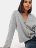 Whistles Wool Blend Pocket Cardigan, Grey Marl