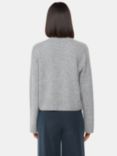 Whistles Wool Blend Pocket Cardigan, Grey Marl