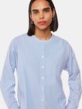 Whistles Stripe Grandad Collar Shirt, Blue/White