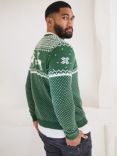 The Little Tailor Mens Fairisle Christmas Jumper, Green