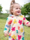 Frugi Baby Cosy Teddy Fleece Flower Print Snuggle Suit, Flower Pop