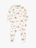 Frugi Baby Kimono Zip Organic Cotton Sleepsuit, Tapir Time