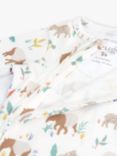 Frugi Baby Kimono Zip Organic Cotton Sleepsuit, Tapir Time