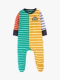 Frugi Baby Lovely Organic Cotton Sleepsuit, Hotchpotch/Rainbow