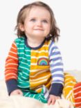 Frugi Baby Lovely Organic Cotton Sleepsuit, Hotchpotch/Rainbow