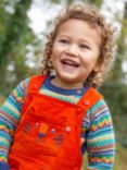 Frugi Baby Durgan Organic Cotton Corduroy Dungarees, Bonfire