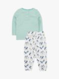 Frugi Baby Frankie Organic Cotton Top & Trousers Set, Moss