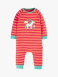 Frugi Baby Rowan GOTS Organic Cotton Romper, Cantaloupe/Horse