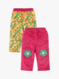 Frugi Baby Trixy Organic Cotton Corduroy Reversible Trousers, Pink/Multi