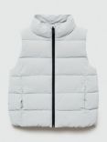 Mango Kids' Aldy Puffer Gilet, Light Pastel Blue