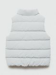 Mango Kids' Aldy Puffer Gilet, Light Pastel Blue