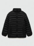 Mango Kids' Unico Quilted Puffer Jacket, Black