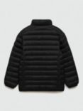 Mango Kids' Unico Quilted Puffer Jacket, Black