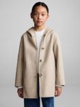 Mango Kids' Sandra Hooded Coat, Light Beige