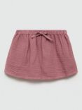 Mango Kids' Drawstring Waist Skort, Dark Red