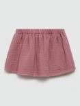 Mango Kids' Drawstring Waist Skort, Dark Red