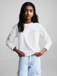 Mango Kids' Ocean Long Sleeve Tee, Natural White